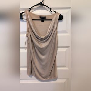 Cream Sleeveless Drape Top